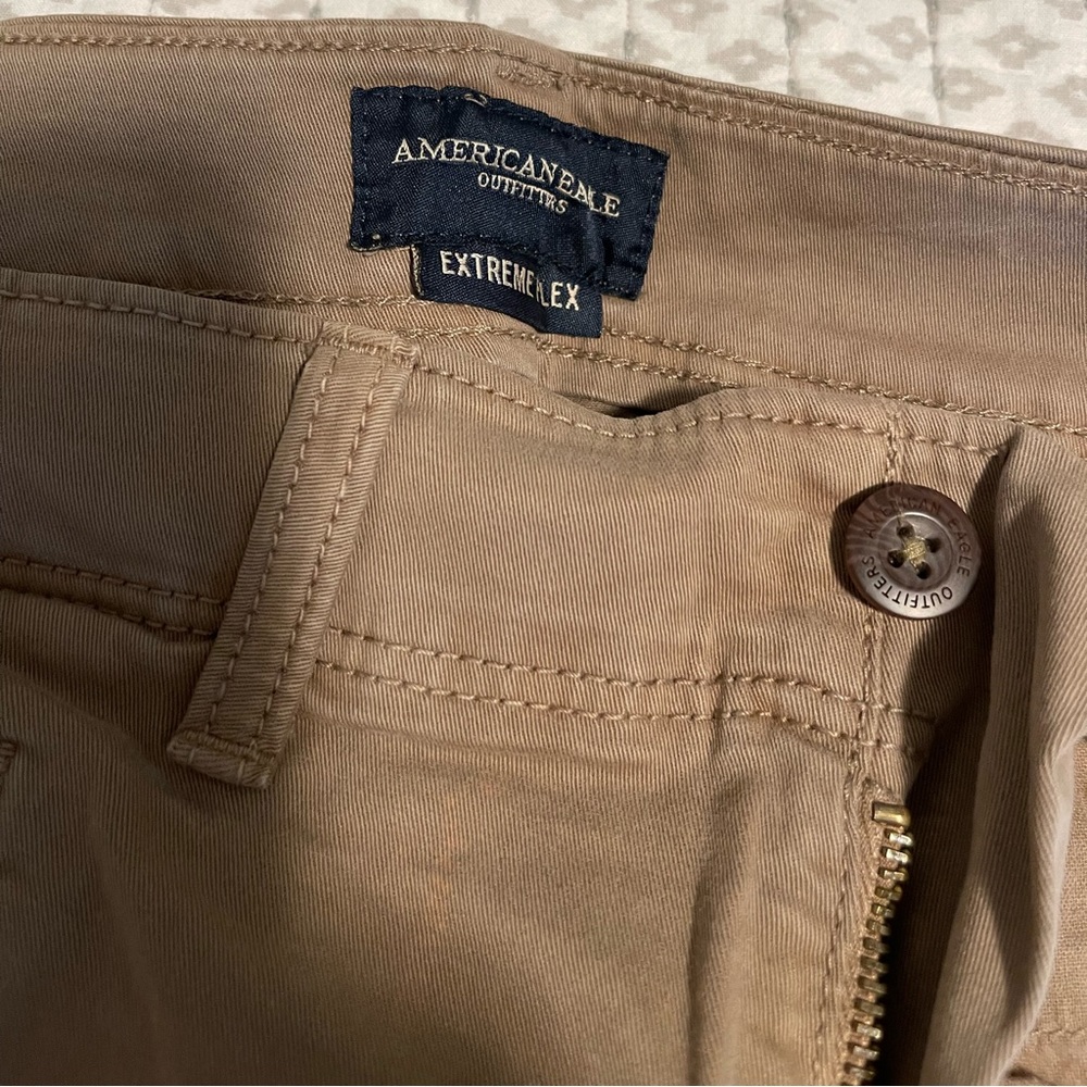 LN American Eagle Tan Khaki Extreme Flex Pants 32x34 Original Straight